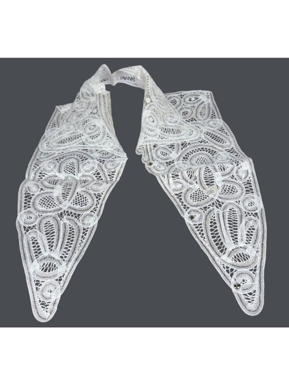 Brussels Belgian Lace Collar Bridal Dress Front Yoke Victorian Cottagecore VTG - Picture 5 of 16